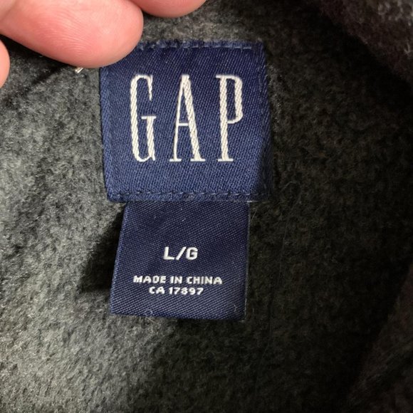 GAP Spellout Logo Pullover Men's Grey Hoodie - Picture 2 of 3